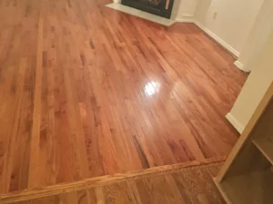 newly installed hardwood flooring